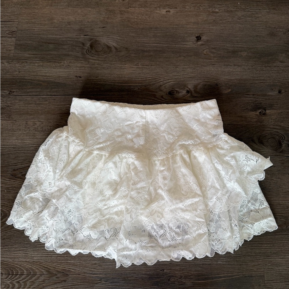shein white lace skirt